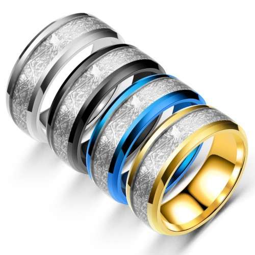 Mens Titanium Meteorite Design Wedding Band. Ring Size 6,7,8,9,10,11,12,13